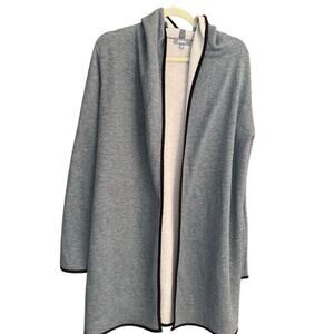 Neiman Marcus Women's Gray Open Front Coatigan sweater jacket Classic Size M